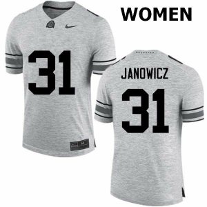 Women's Ohio State Buckeyes #31 Vic Janowicz Gray Nike NCAA College Football Jersey OG KKA0444KX